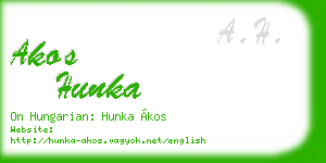 akos hunka business card