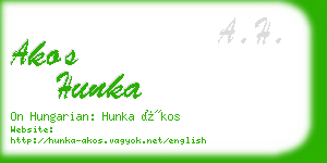 akos hunka business card